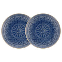 TELLER (2er Set) Sumatra - Blau, Keramik (25/25/3cm) - Butlers