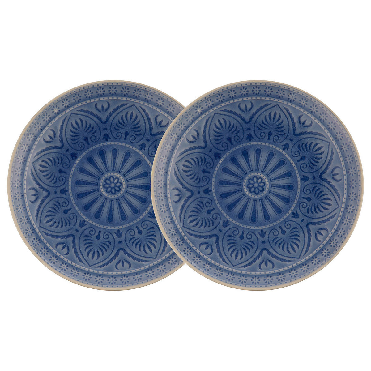 TELLER (2er Set) Sumatra - Blau, Keramik (25/25/3cm) - Butlers
