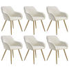ESSZIMMERSTUHL 6er Set Marilyn 58 x 62 x 82 cm creme/gold - Goldfarben/Creme, Kunststoff (62/82/58cm) - tectake