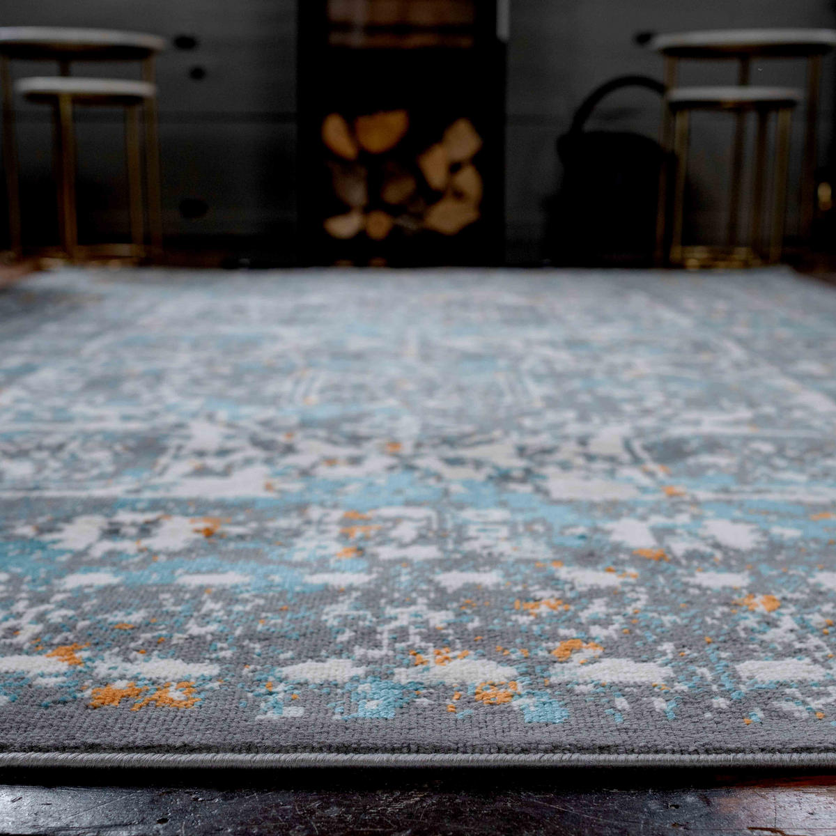 VINTAGE-TEPPICH Catalina Grau - Grau, Textil (120/170cm) - Kukoon Rugs