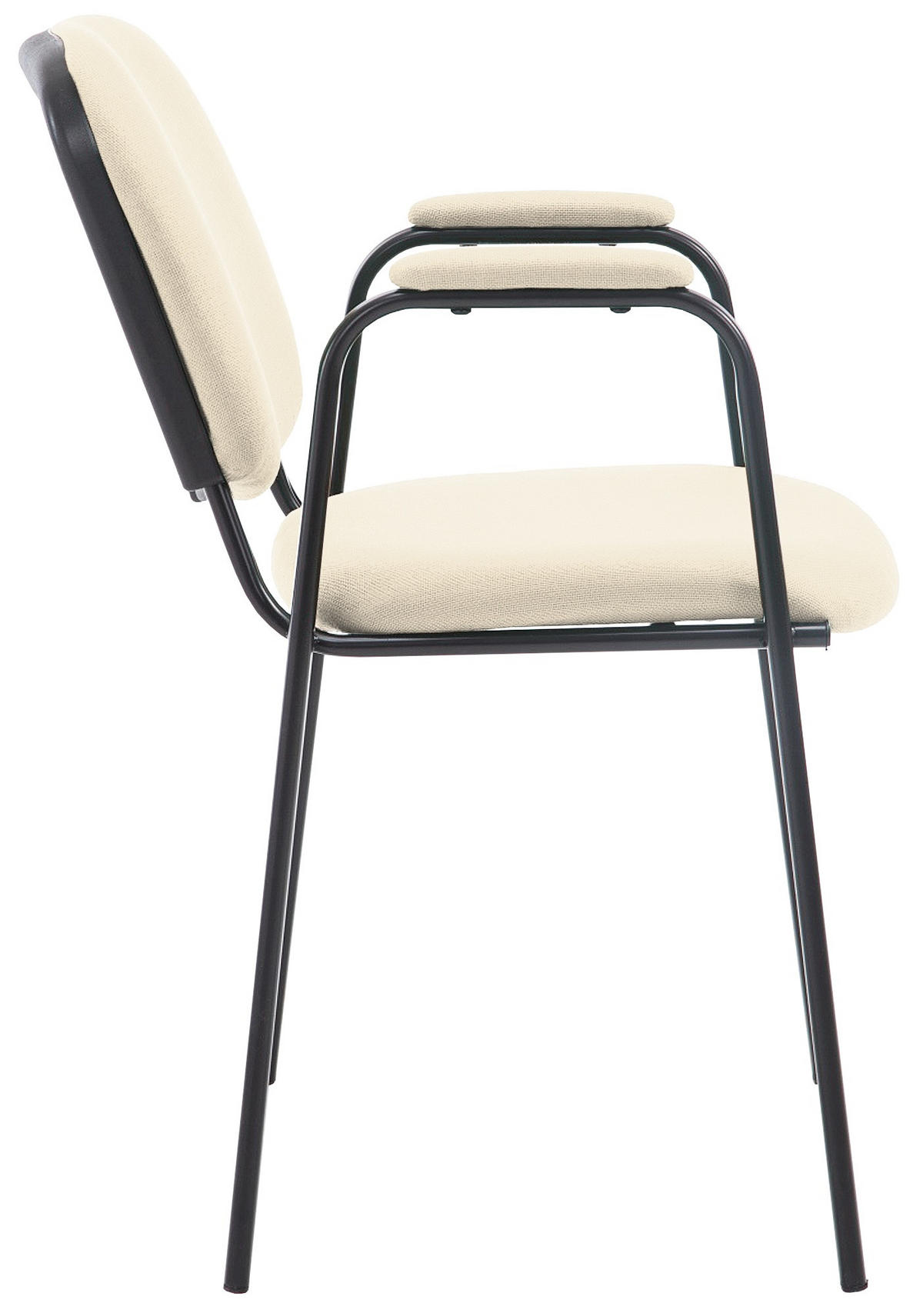 BESUCHERSTUHL Stoff creme - Creme/Schwarz, Textil/Metall (53/79/55cm) - CLP