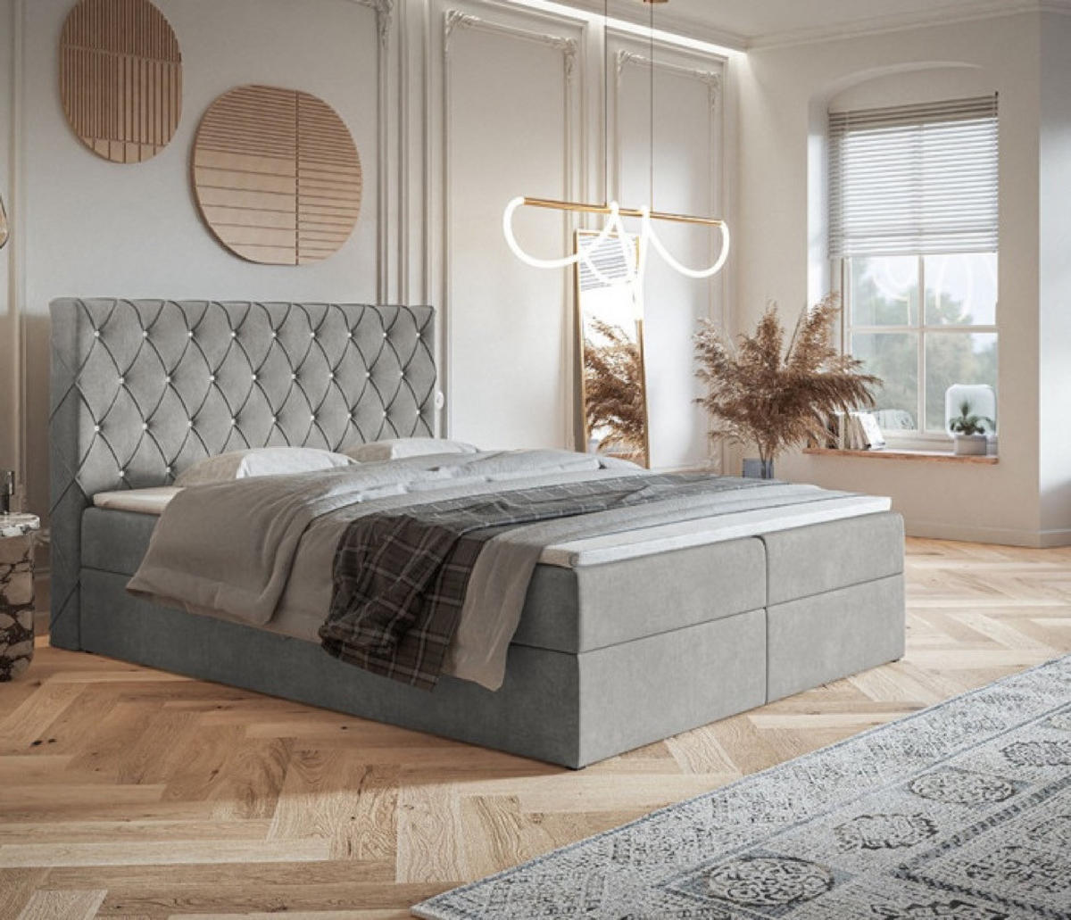 BETT Grau FOX 4 Kontinental 120x200 cm - Schwarz/Grau, Textil (120/200cm) - Sepro Meble