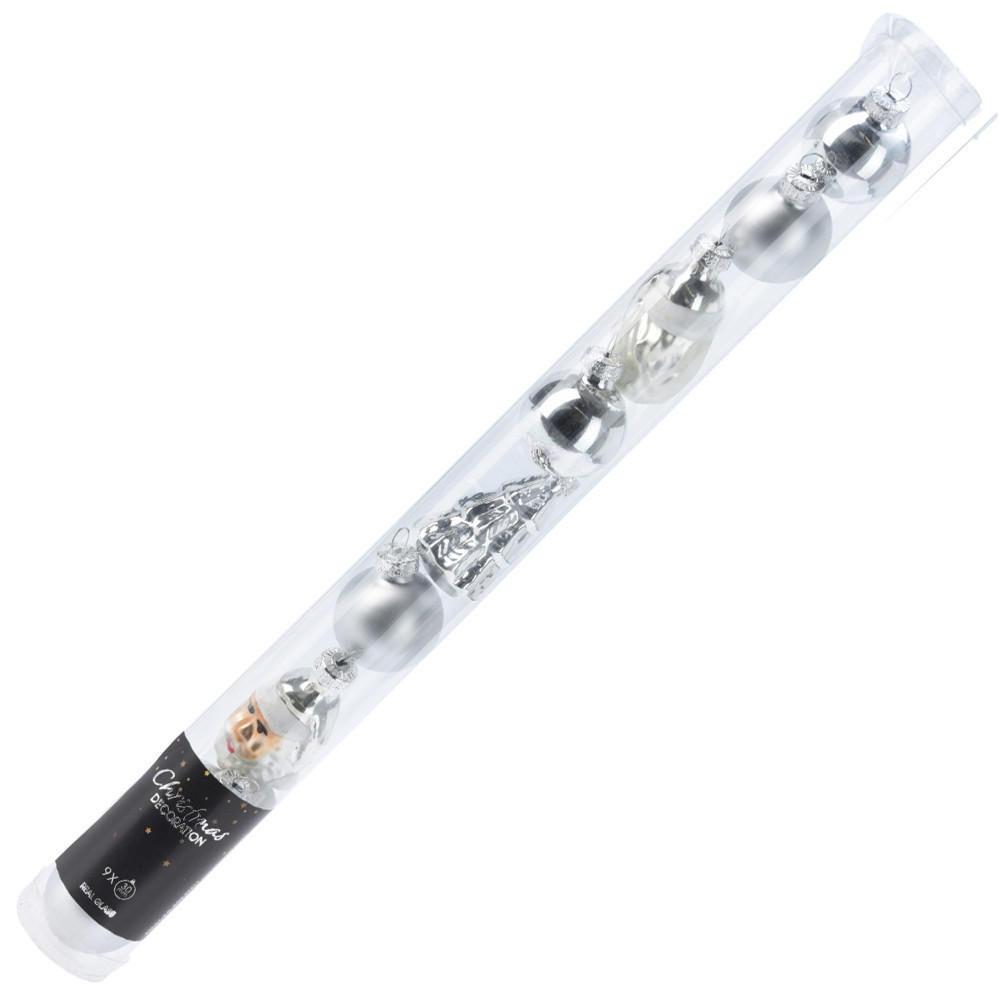 WEIHNACHTSKUGEL Santa Lila Silber 3/3/3 cm Kunstoff - Silberfarben, Kunststoff (3/3/3cm) - Mondex