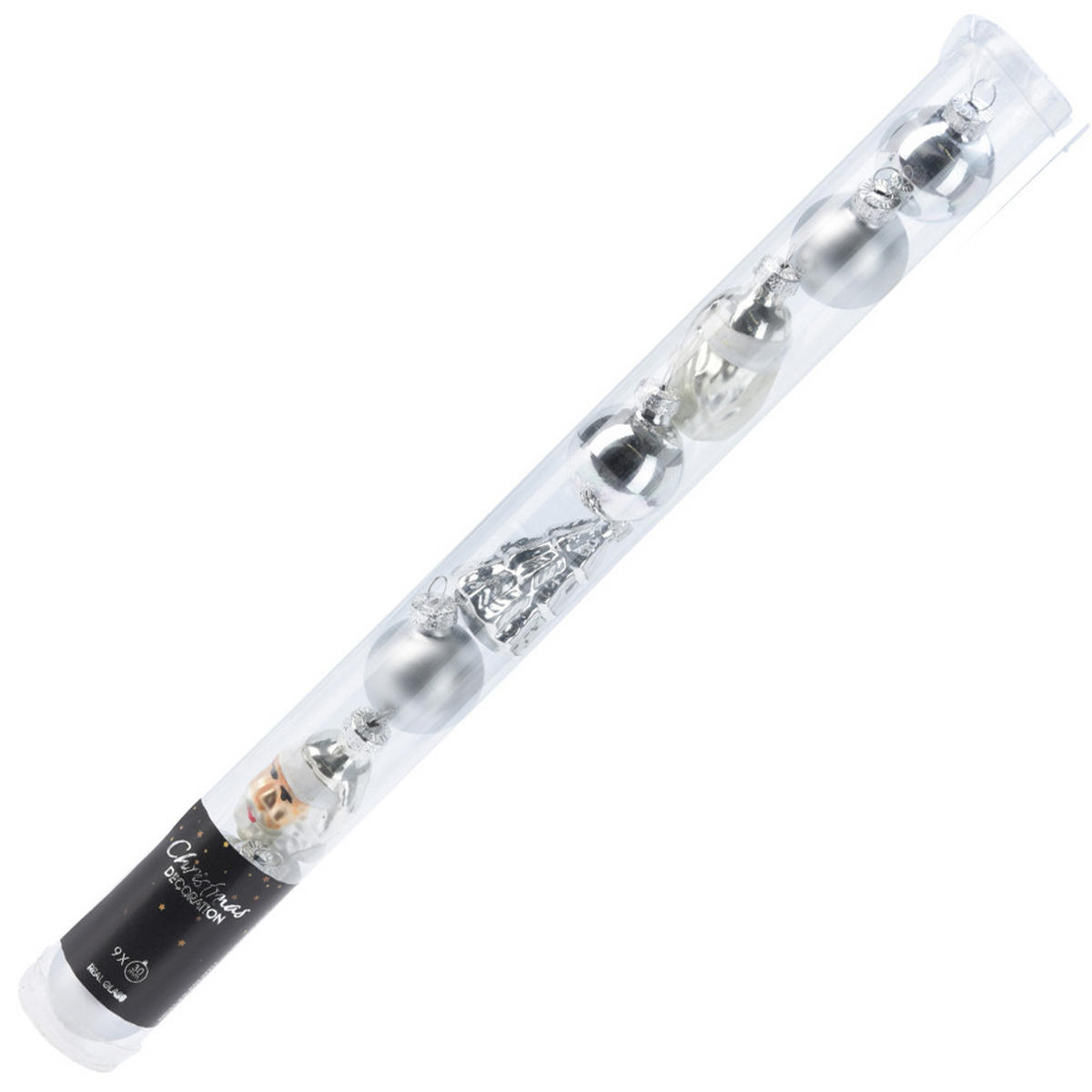 WEIHNACHTSKUGEL Santa Lila Silber 3/3/3 cm Kunstoff - Silberfarben, Kunststoff (3/3/3cm) - Mondex