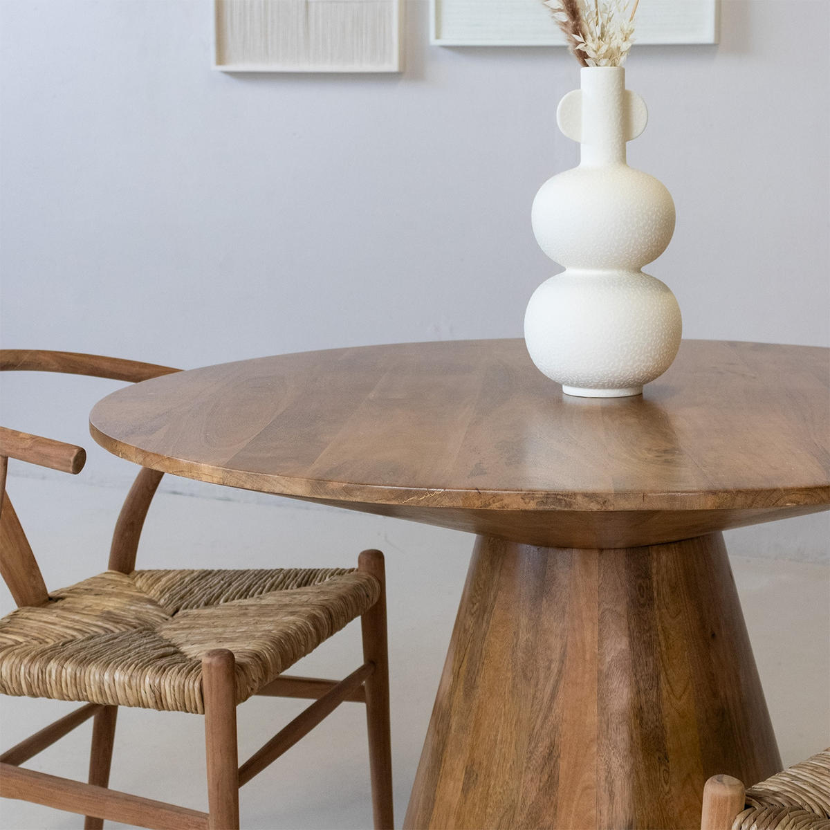 ESSTISCH rund aus Mangoholz 120cm, natürlich - Braun, Holz (120/120/76cm) - Giga Meubel