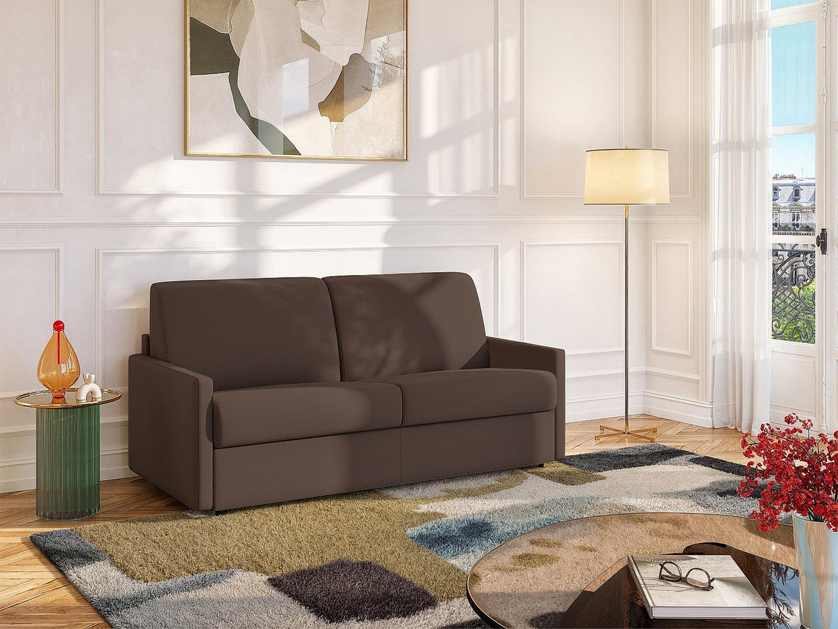 SCHLAFSOFA - 4 Personen - stoff - braun Calife - Braun, Textil (190/97/223cm) - Vente-Unique