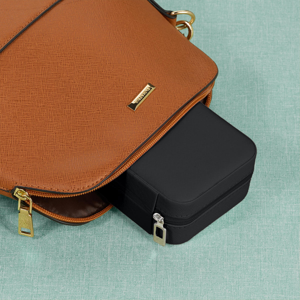 SCHMUCKKÄSTCHEN - Schwarz, Holzwerkstoff/Kunststoff (10/5/10cm) - Relaxdays