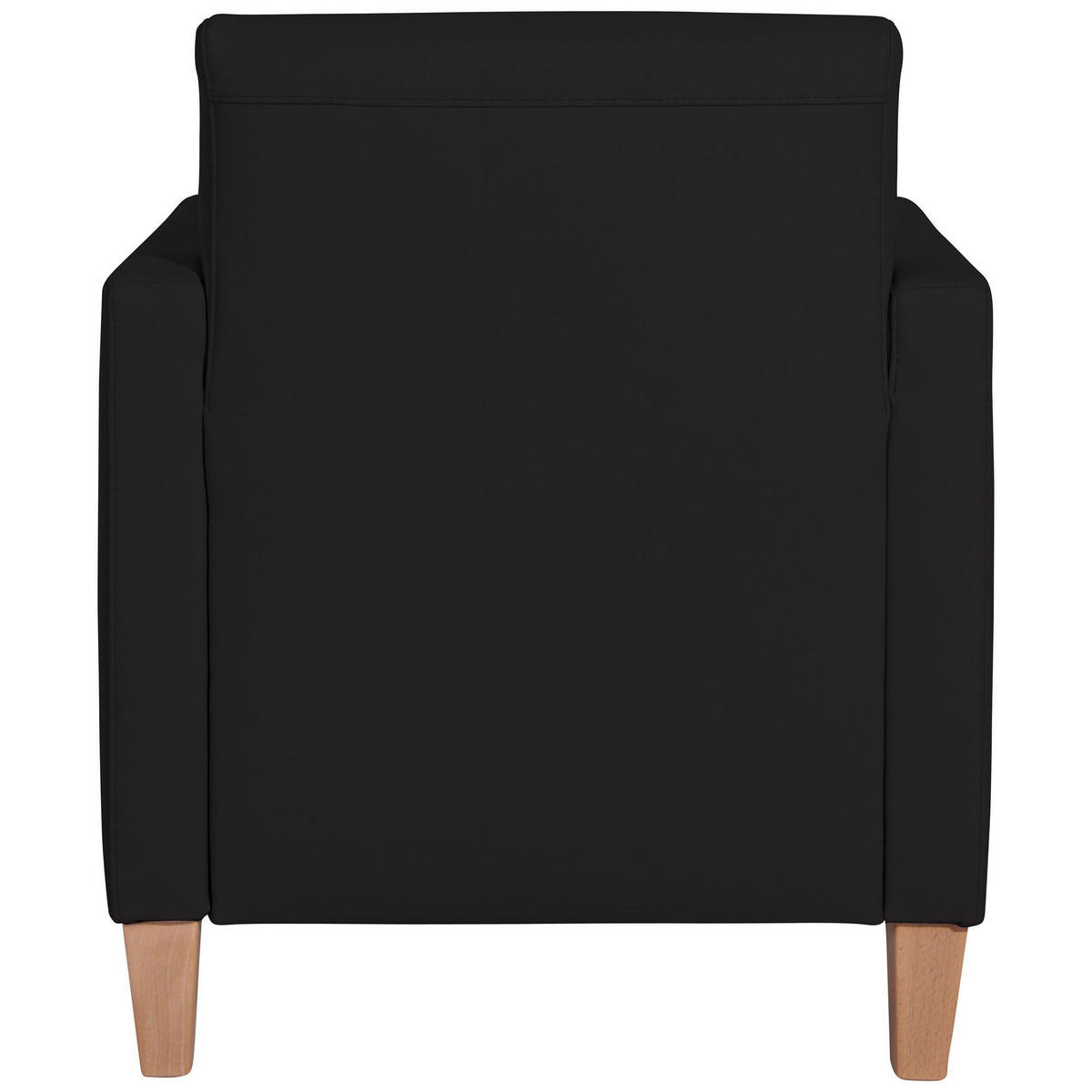 SESSEL Karol Bezug Kunstleder Buche natur / schwarz - Schwarz, Kunststoff (71/81/70cm) - 58aufmkessel