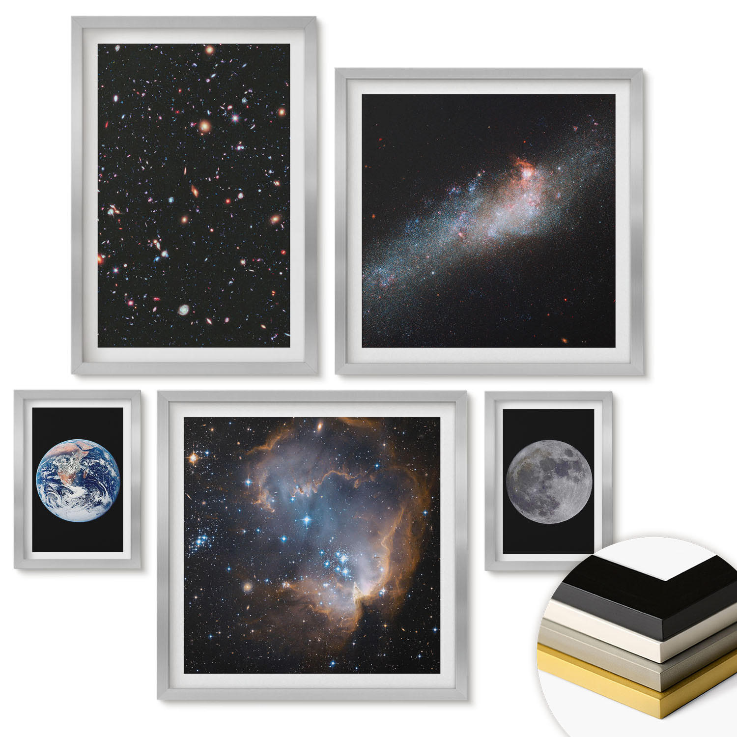 ArtPrintCave Wandbilder Silber 40x60 cm
