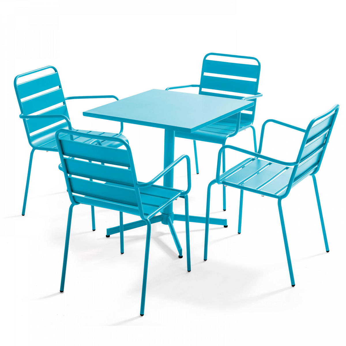 GARTENTISCH , klappbar, Blau - Blau, Metall (70/70/72cm) - Oviala