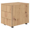 ROLLCONTAINER - mit 3 Schubladen 54,6/39/51 cm in Wildeiche - Wildeiche, Holzwerkstoff (39/51/54.6cm) - bümö