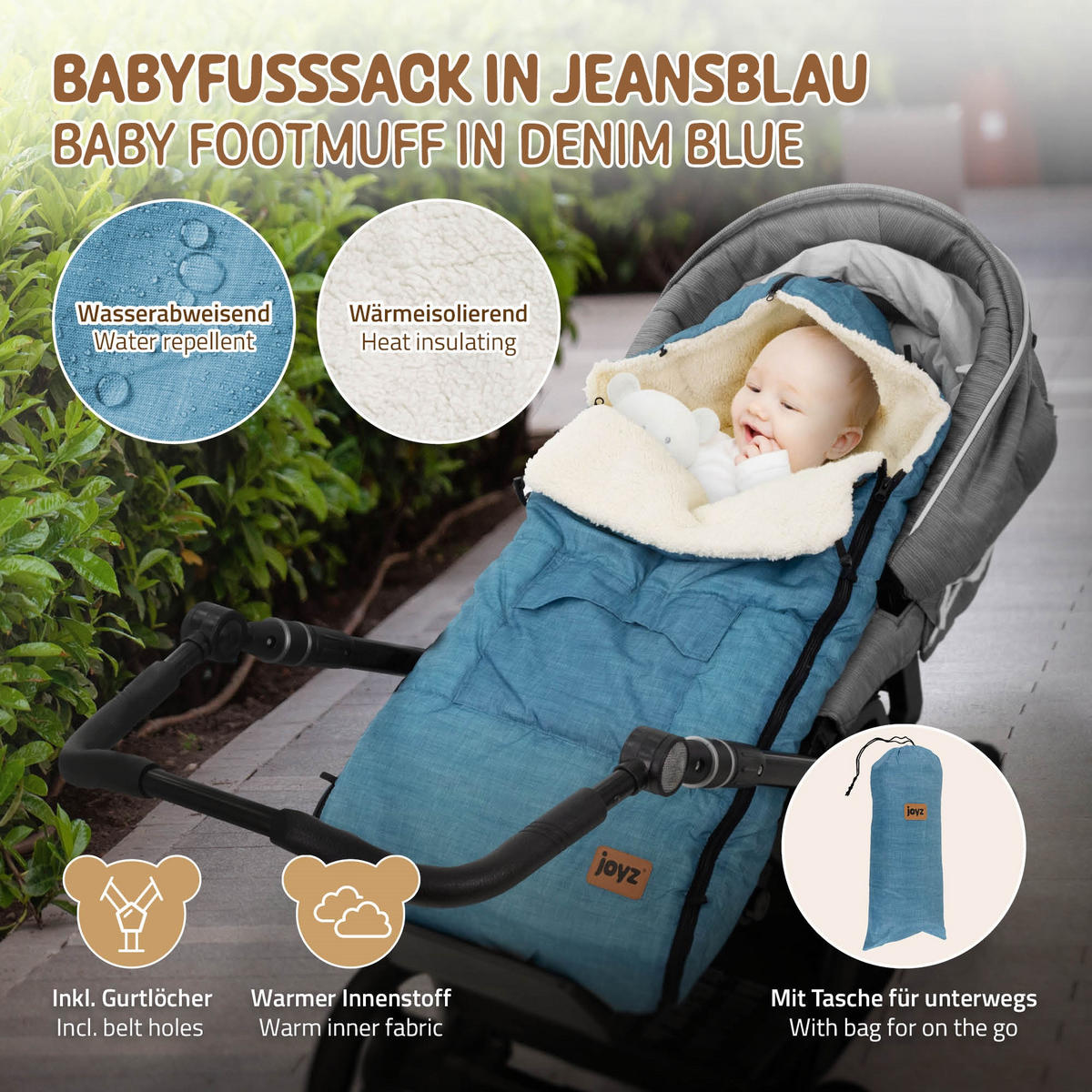 BABYFUSSSACK - Blau, Textil (48/10/94cm) - Joyz