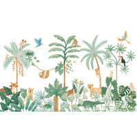 VLIESTAPETE Yatsuni im Dschungel 4 m x 2,48 m, grün/gelb - Grün, Papier (248/400cm) - Lilipinso