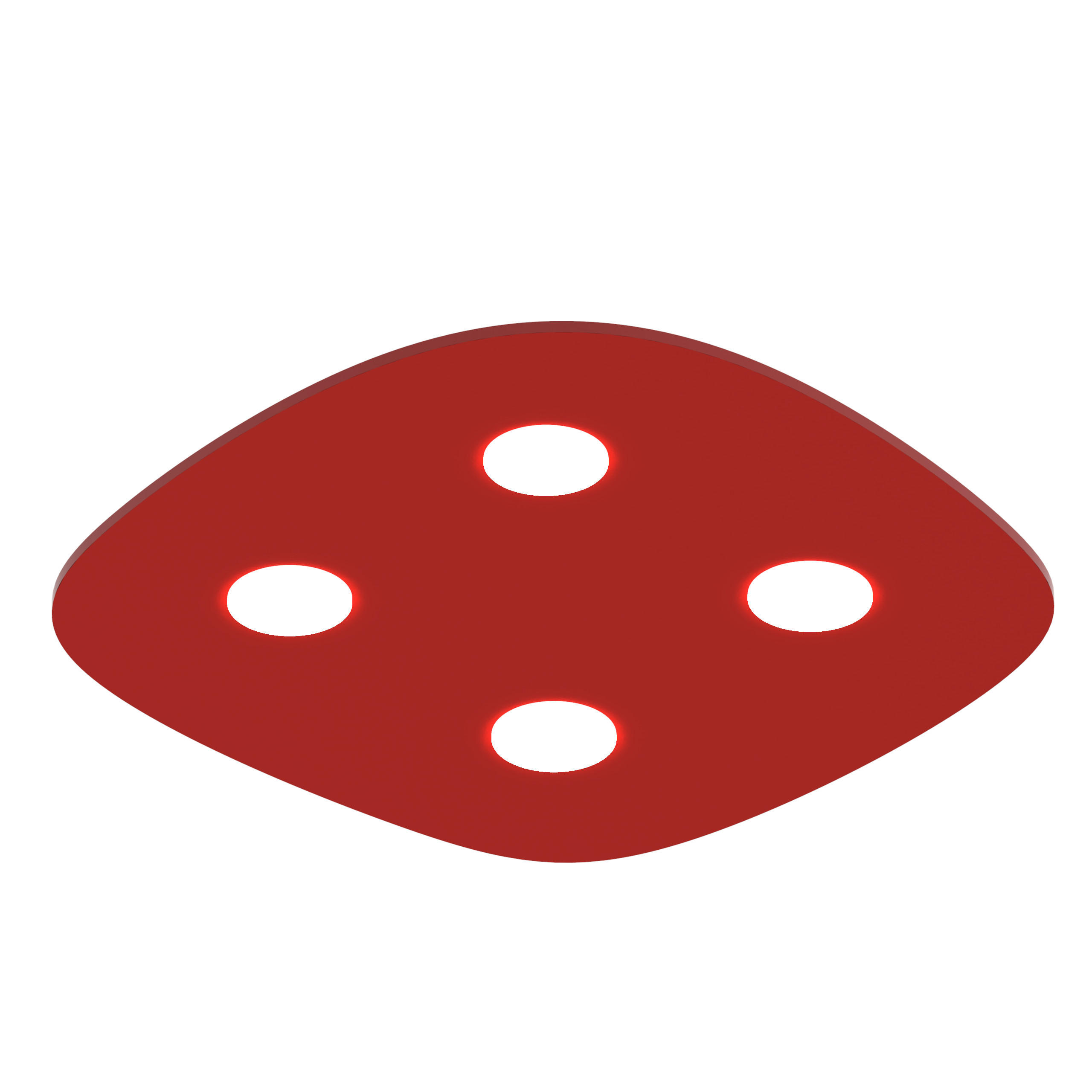 DECKENLEUCHTE - Rot, Metall (55/55/4cm) - Lumicom