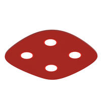 DECKENLEUCHTE - Rot, Metall (55/55/4cm) - Lumicom