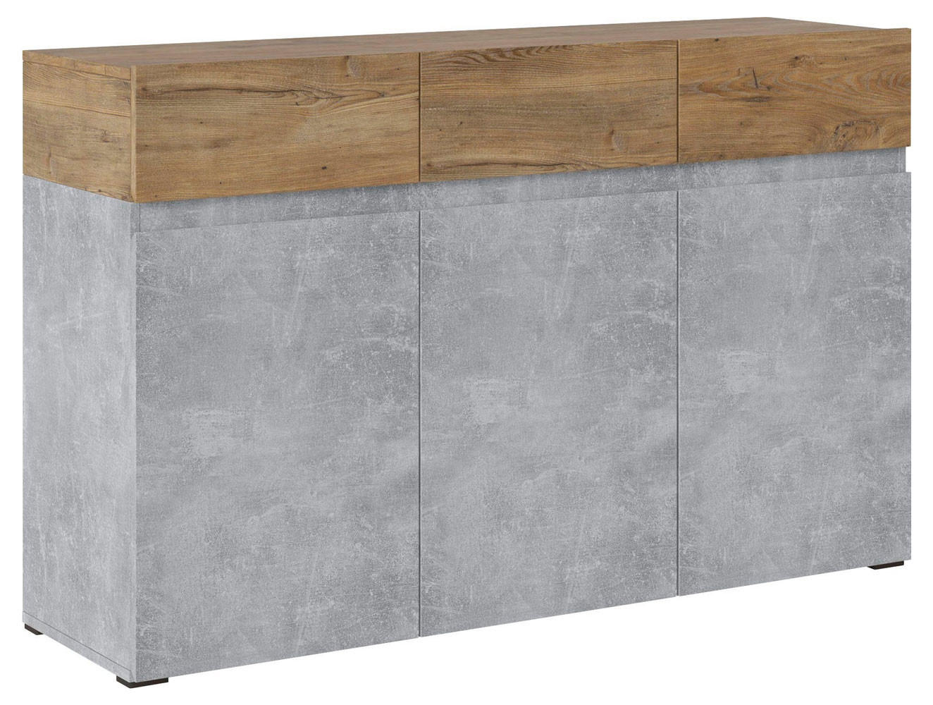 SIDEBOARD Rimini Beton / Kastanienfarben 135 / 40 / 86cm - Eichefarben/Hellgrau, Holzwerkstoff (135/86/40cm) - Feldmann-Wohnen