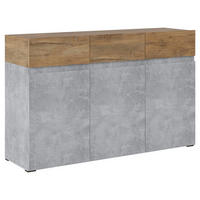 SIDEBOARD Rimini Beton / Kastanienfarben 135 / 40 / 86cm - Eichefarben/Hellgrau, Holzwerkstoff (135/86/40cm) - Feldmann-Wohnen