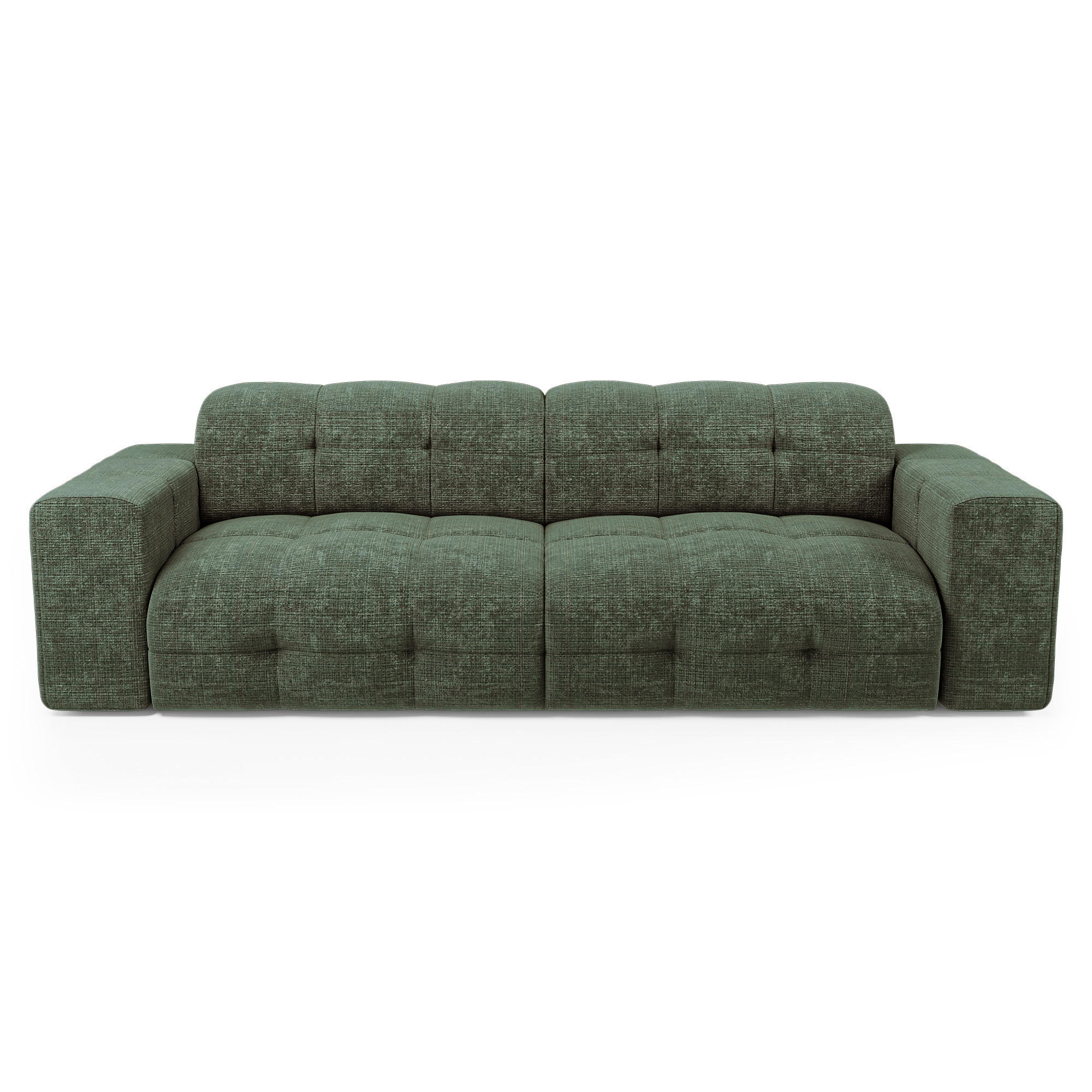 SOFA 4-SITZER geprägter Samt smaragdgrün 230cm - Smaragdgrün, Textil (230/85/92cm) - Sia Home