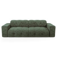 SCHLAFSOFA GERADE geprägter Samt smaragdgrün 230cm - Smaragdgrün, Textil (230/85/92cm) - Sia Home