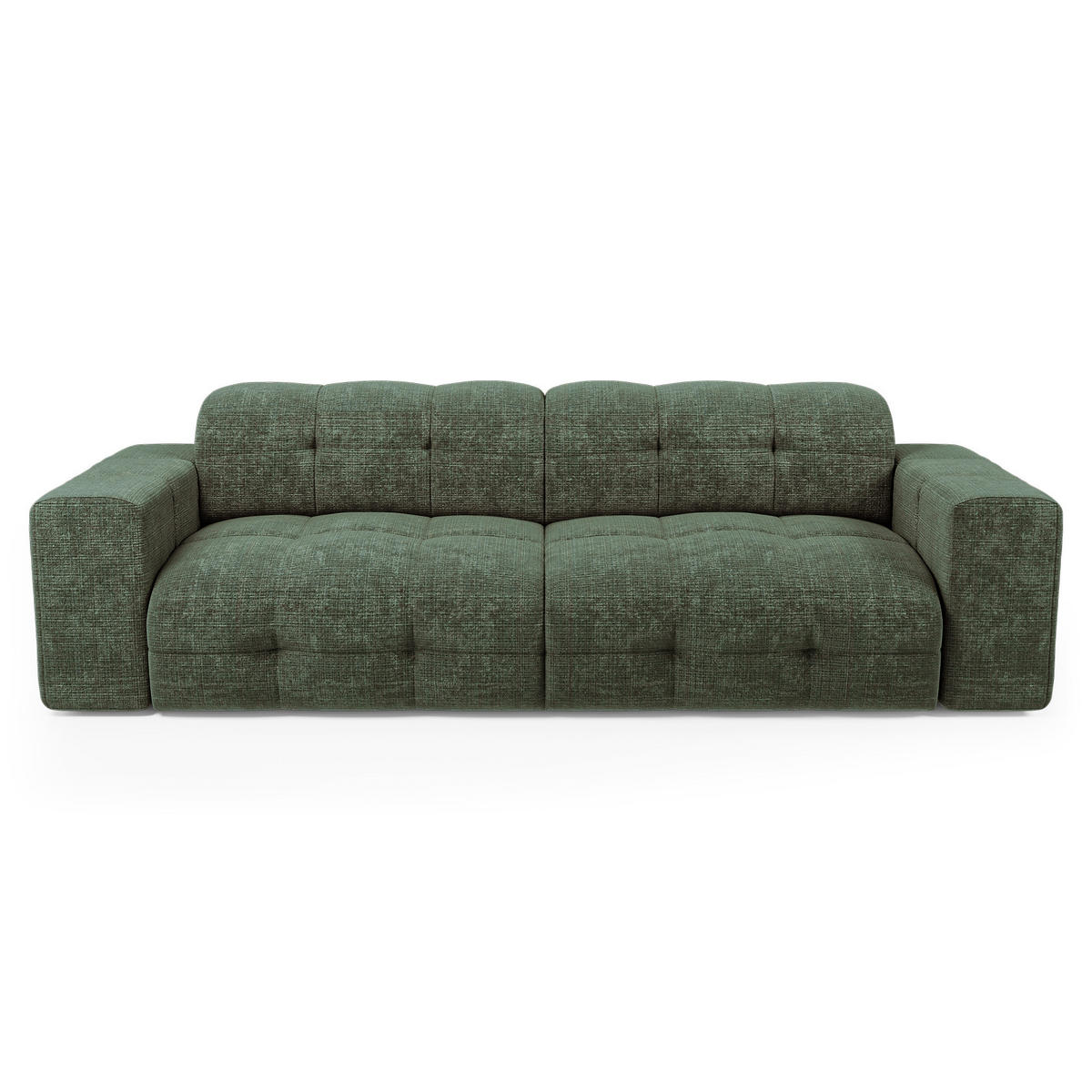 SCHLAFSOFA GERADE geprägter Samt smaragdgrün 230cm - Smaragdgrün, Textil (230/85/92cm) - Sia Home