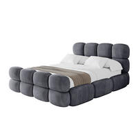 POLSTERBETT mit Bettkasten, Fußteil und Lattenrost, Bett mit Matratze H3/H4 - NOMA-Z 200x200 Dunkelgrau - Dunkelgrau, Holzwerkstoff/Textil (200/200cm) - ALTDECOR