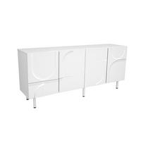 SIDEBOARD DE-37571 160/38,5/70 cm mit geometrischem Design Weiß - Weiß, Holzwerkstoff (160/70/38.5cm) - ComfortXL