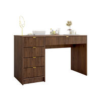 SCHMINKTISCH Tireno - Goldfarben/Nussbaumfarben, Holzwerkstoff/Metall (120/76/55cm) - MIRJAN24