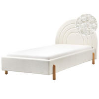 KINDERBETT 90x200 cm Weiß Anet - Creme, Textil (90/200cm) - Beliani