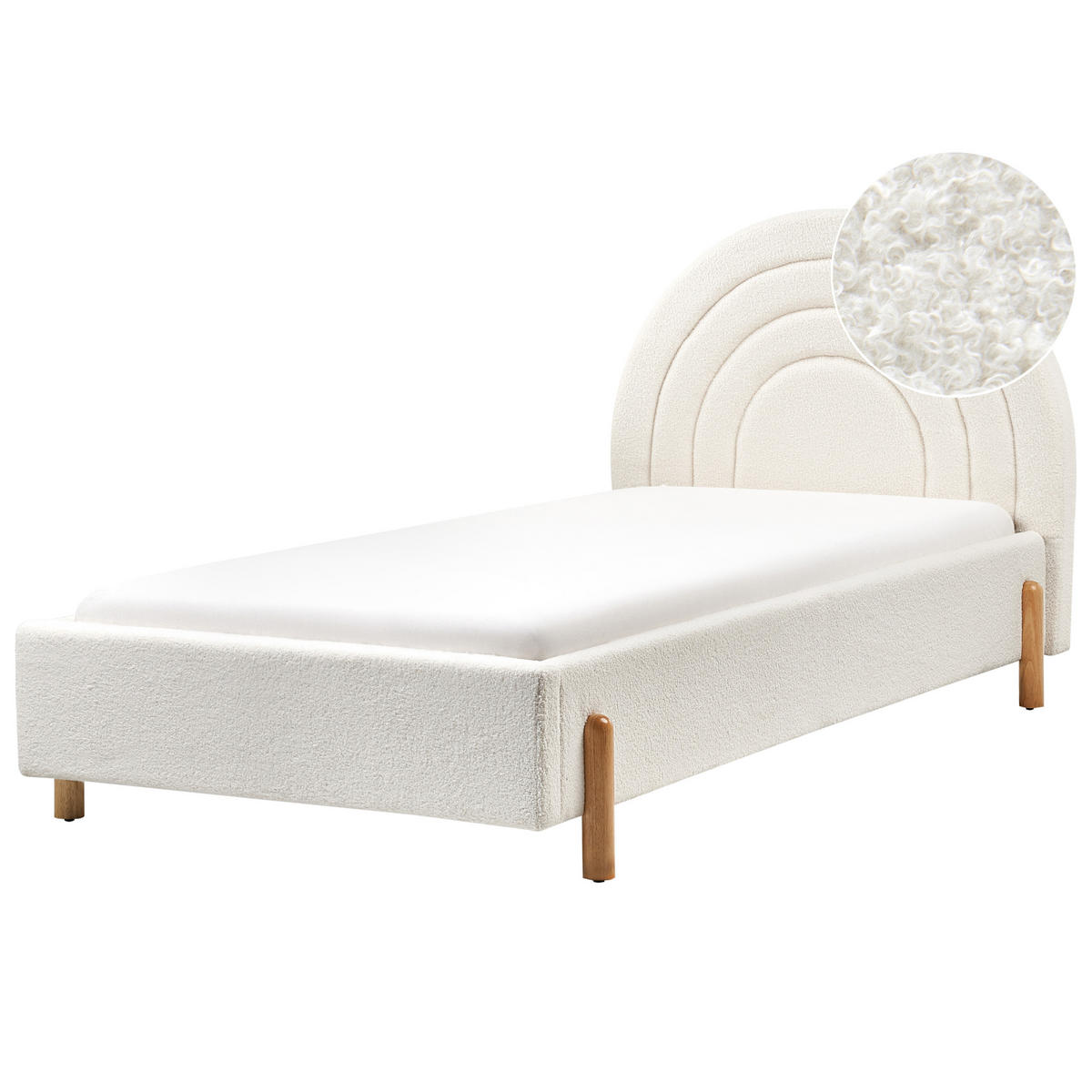 KINDERBETT 90x200 cm Weiß Anet - Creme, Textil (90/200cm) - Beliani