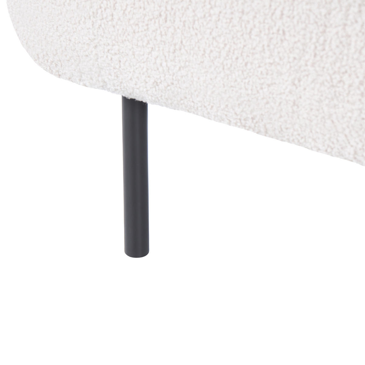 ČALOUNĚNÉ LEHÁTKO CHAISE LONGUE LEVOSTRANNÉ Bouclé Krémově bílé Mirmande - bílá/černá, textil (153/65/70cm) - Beliani