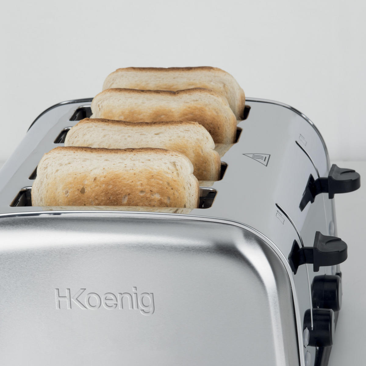 TOASTER TOAS14 Schwarz, mit 4 Schlitzen - Grau, Metall (28.5/18/29.5cm) - HKoenig