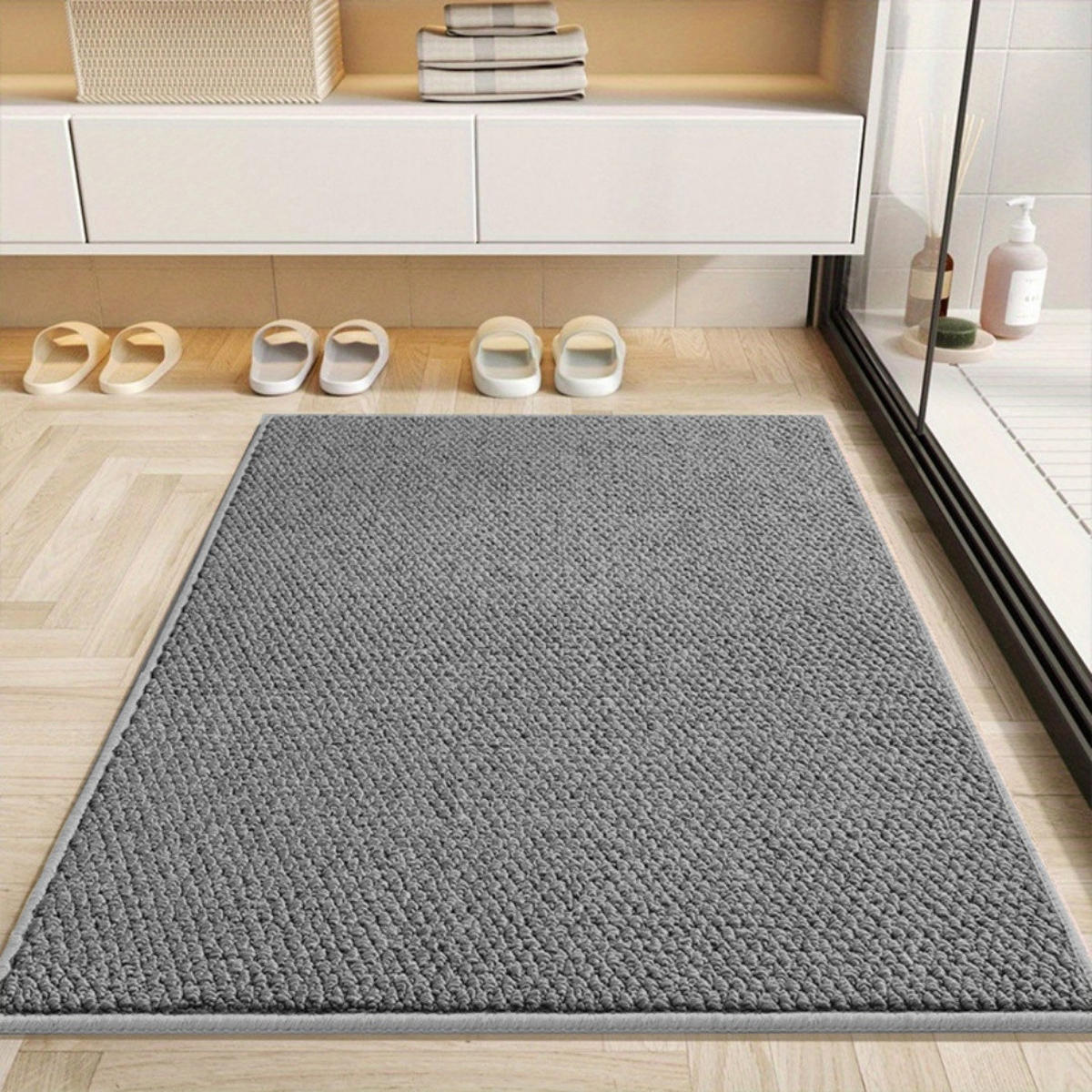 FUSSMATTE Rutschfest Fußmatte Außen und Innen,Dunkelgrau ,60*90cm - Grau, Textil (60/90cm) - Kaket