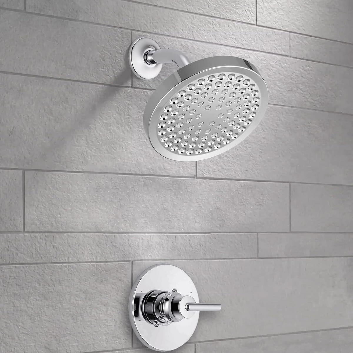 REGENDUSCHE 15 cm Rund Chrom-Finish Einstellbarer Winkel - Silberfarben, Metall (15/3/15cm)