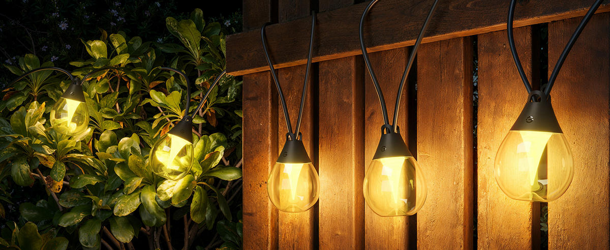 LICHTERKETTE Outdoor Clear Bulb RGBICW, 15 m, IP65 - Multicolor, Kunststoff (1500cm) - Govee