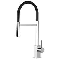 KÜCHENARMATUR, Verchromt und Schwarz, 2-Strahl-Brause - Schwarz, Metall (23/52.2/23cm) - VIZIO