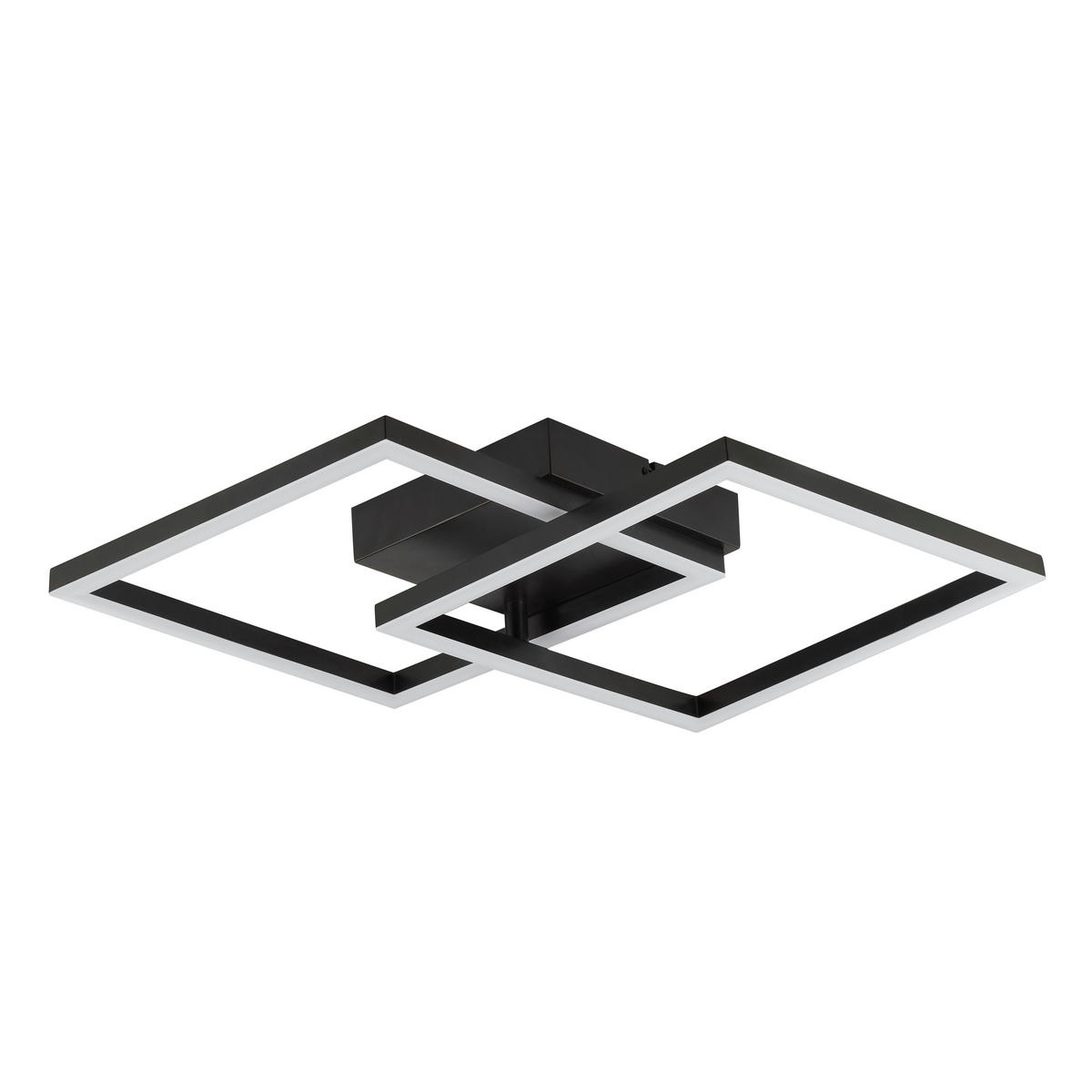 LED DECKENLEUCHTE Kaleo Schwarz 40,5/40,5/8 cm - Schwarz, Metall (40.5/40.5/8cm) - Brilliant