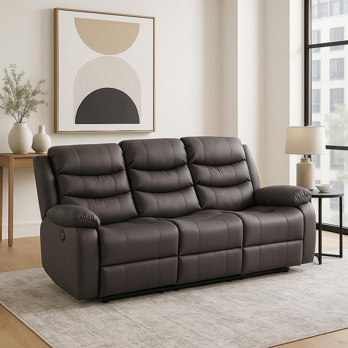 3ER KINOSESSEL Grau - Grau, Textil (181/107/164cm) - MCW