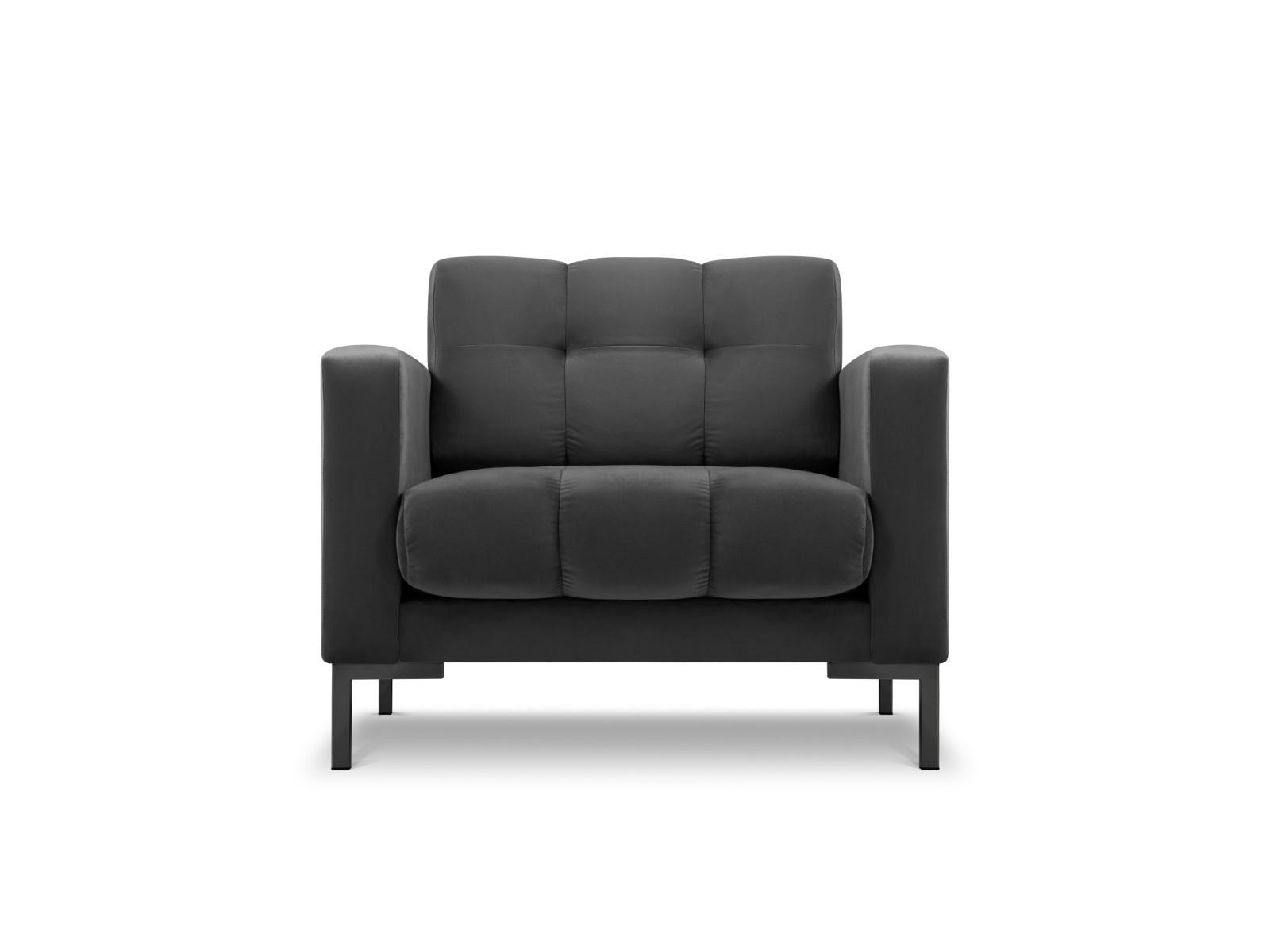 SESSEL Mamaia aus Samt dunkelgrau - Dunkelgrau, Textil (92/75/87cm) - Micadoni