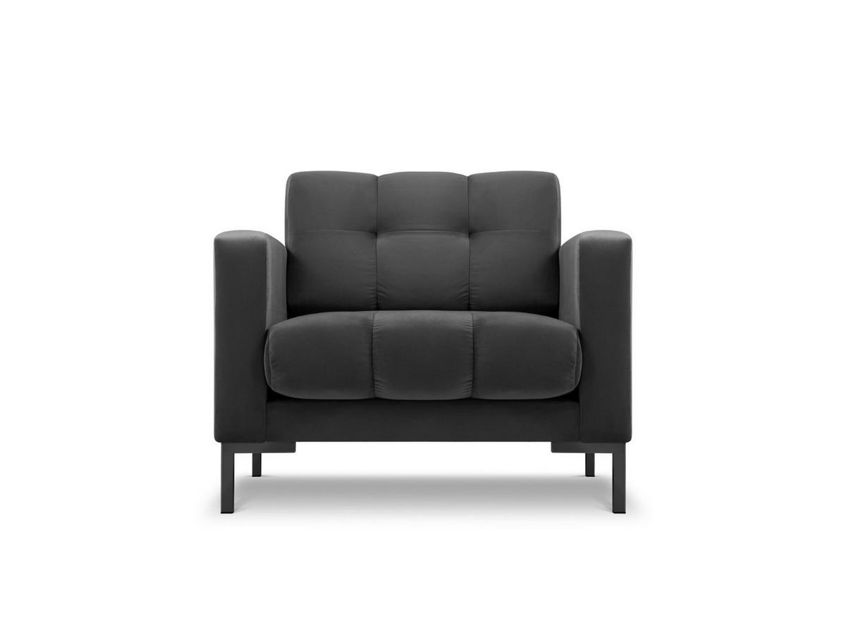 SESSEL Mamaia aus Samt dunkelgrau - Dunkelgrau, Textil (92/75/87cm) - Micadoni