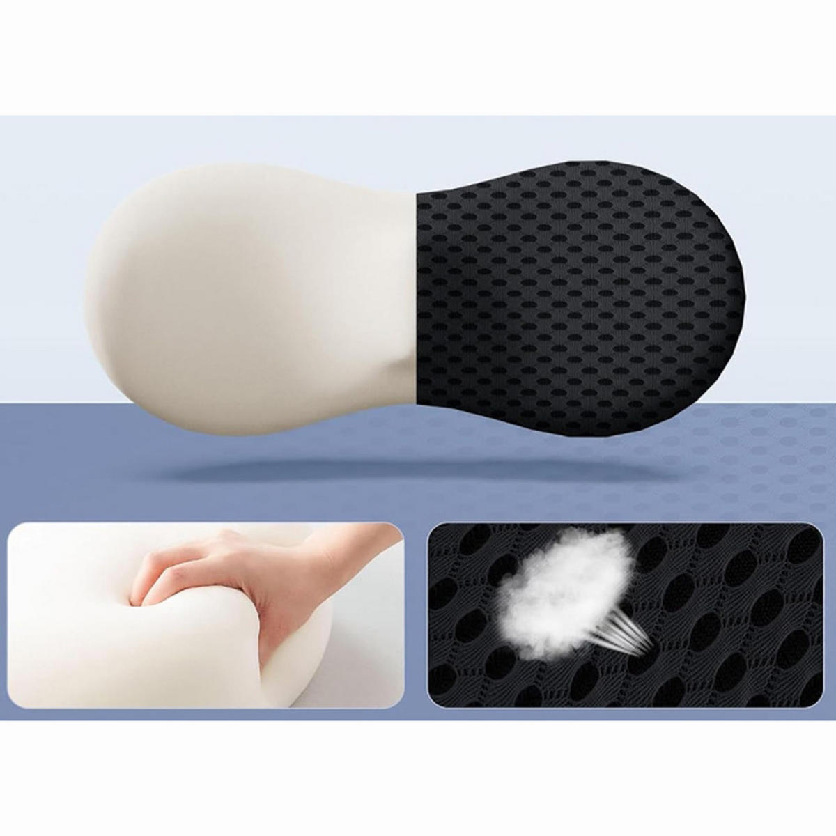 RÜCKENKISSEN Aus Memory-Schaum,46x23x11cm - Blau, Textil (20/30cm)