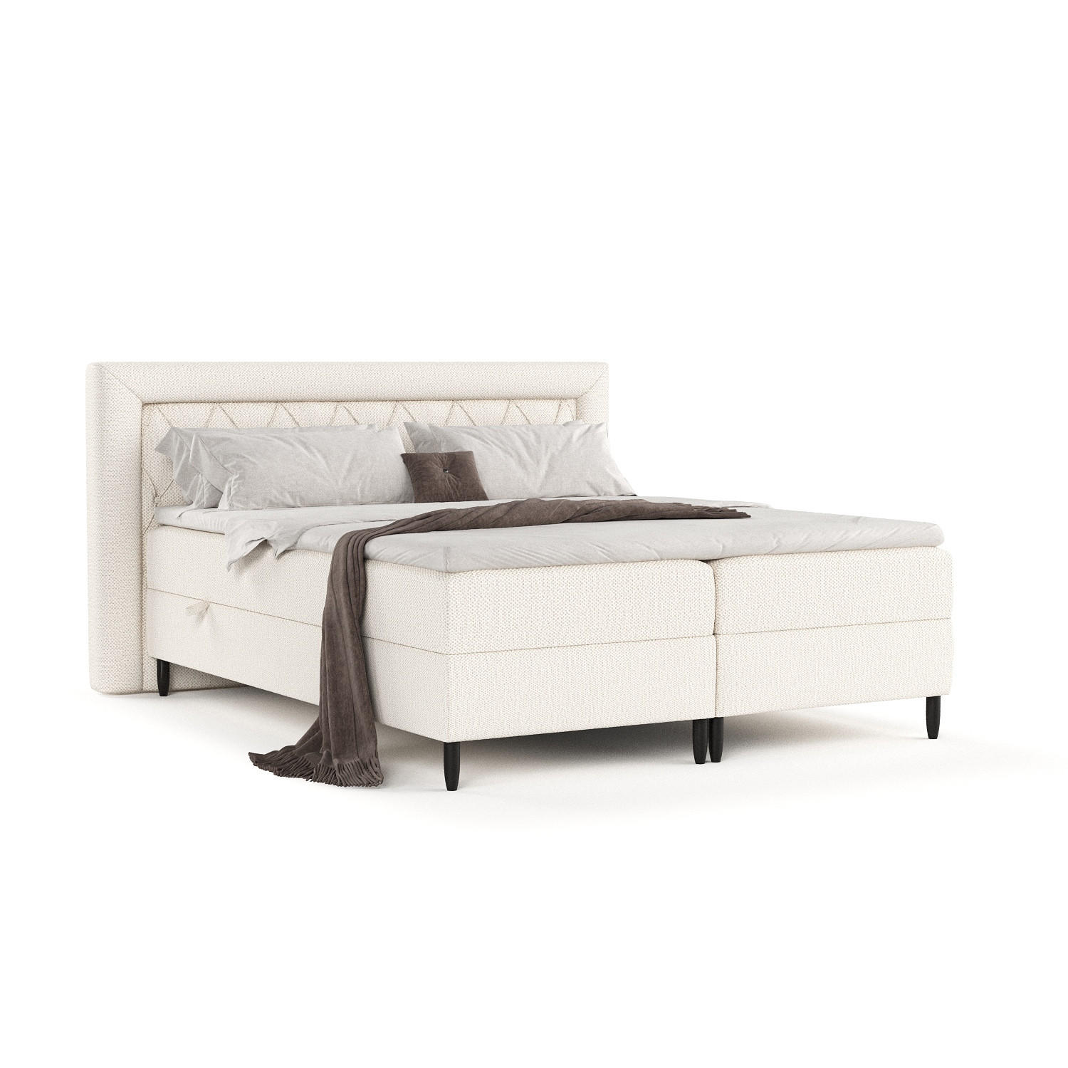 BOXBETT Avani Creme 140/200 cm - Creme/Schwarz, Holz/Holzwerkstoff (140/200cm) - Maison de Reve