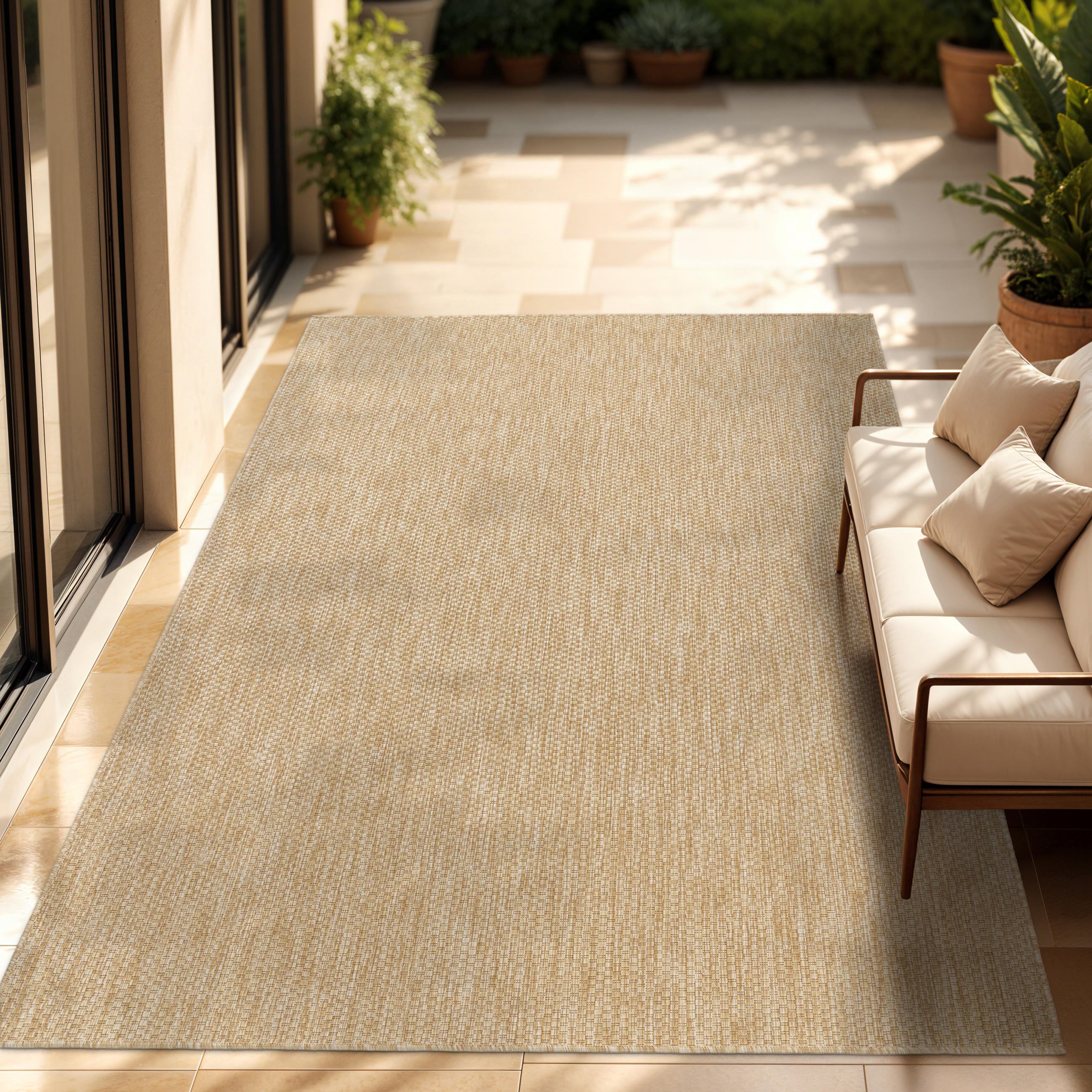 OUTDOORTEPPICH 150/150 cm Venedig 165 - Naturfarben, Textil (150/150cm) - Paco Home