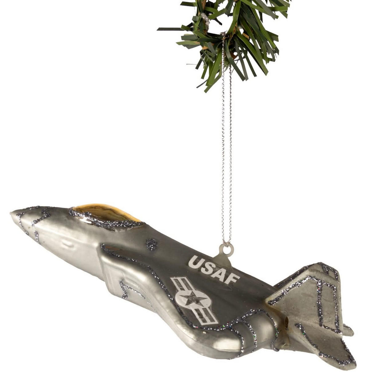 WEIHNACHTSKUGEL Strahljäger 15 cm - Grau, Glas (4/16/1cm)