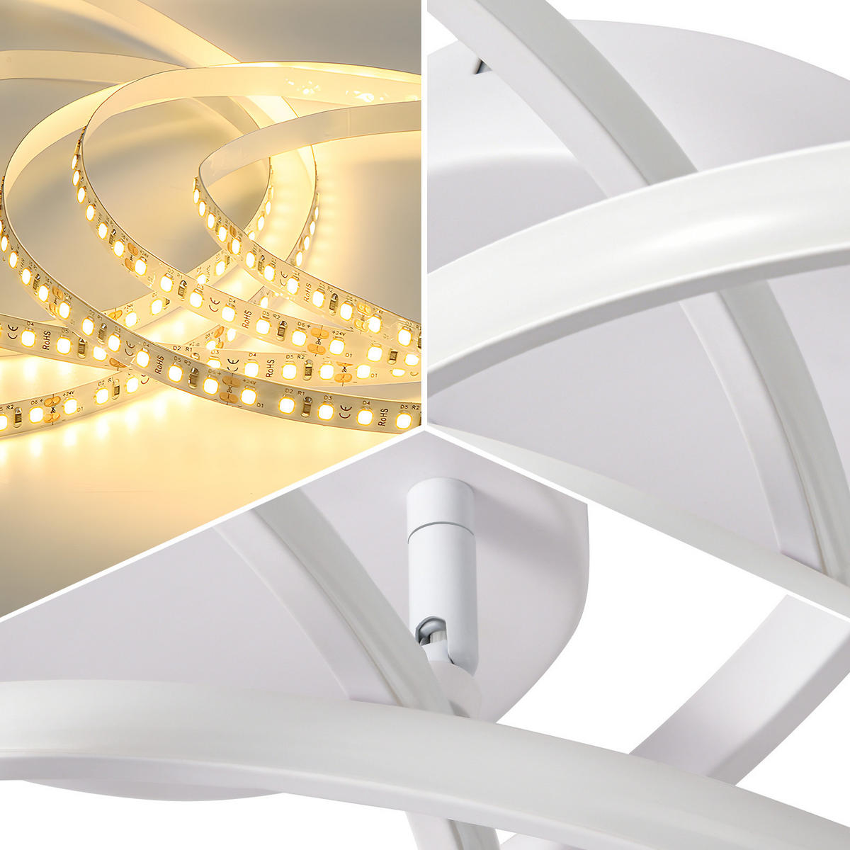 LED-DECKENLEUCHTE Linag 32/32/16 cm - Weiß, Metall (32/32/16cm) - ZMH
