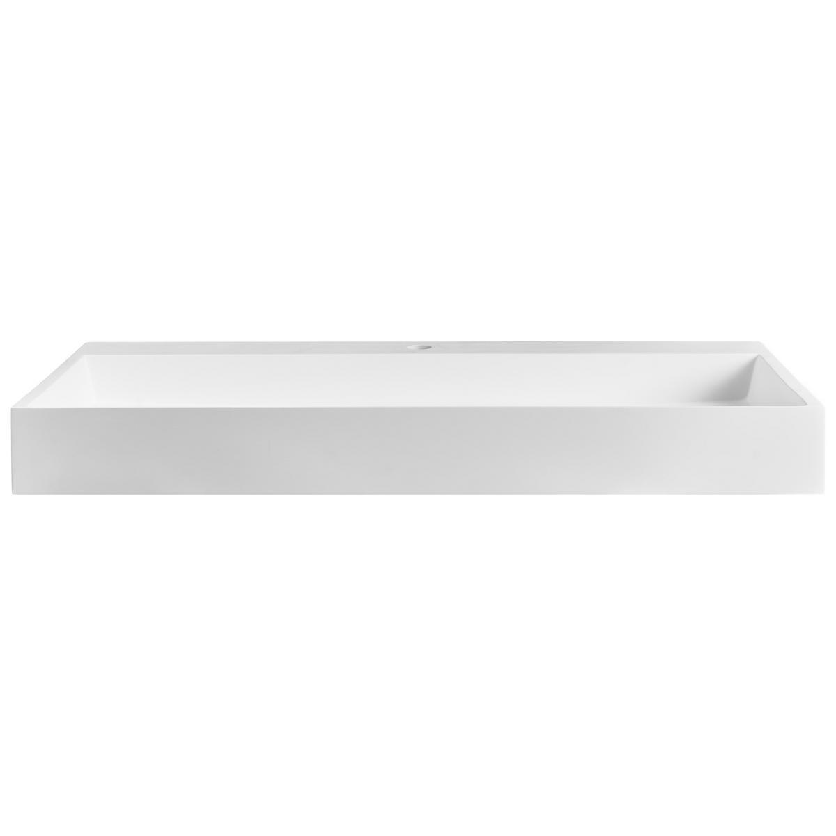 HÄNGEWASCHBECKEN Weiß 100/46 cm Mineralguss Quenko - Weiß, Naturmaterialien (100/12/46cm) - Beliani