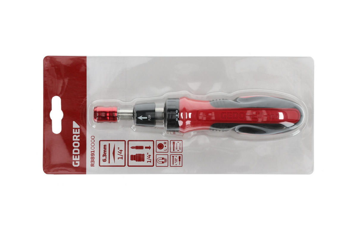 R38910000 KNARRENSCHRAUBENDREHER BIT-FIX.TELESKOP 1/4" - Multicolor, Kunststoff/Metall (13/26cm) - Gedore