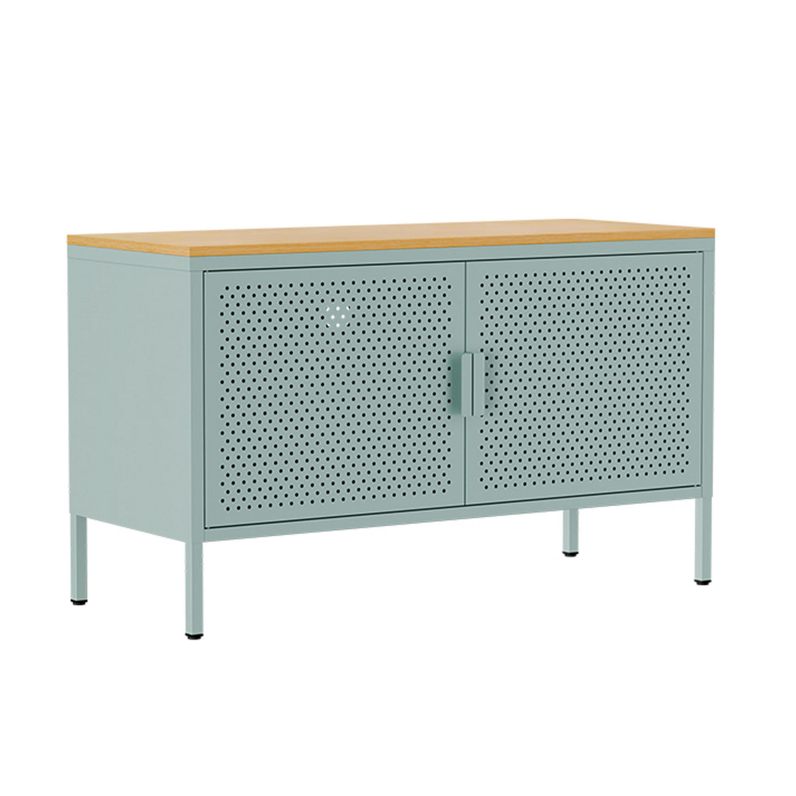 SIDEBOARD 100 cm, Salbeigrün - Grün, Metall (40/60/100cm) - Oviala