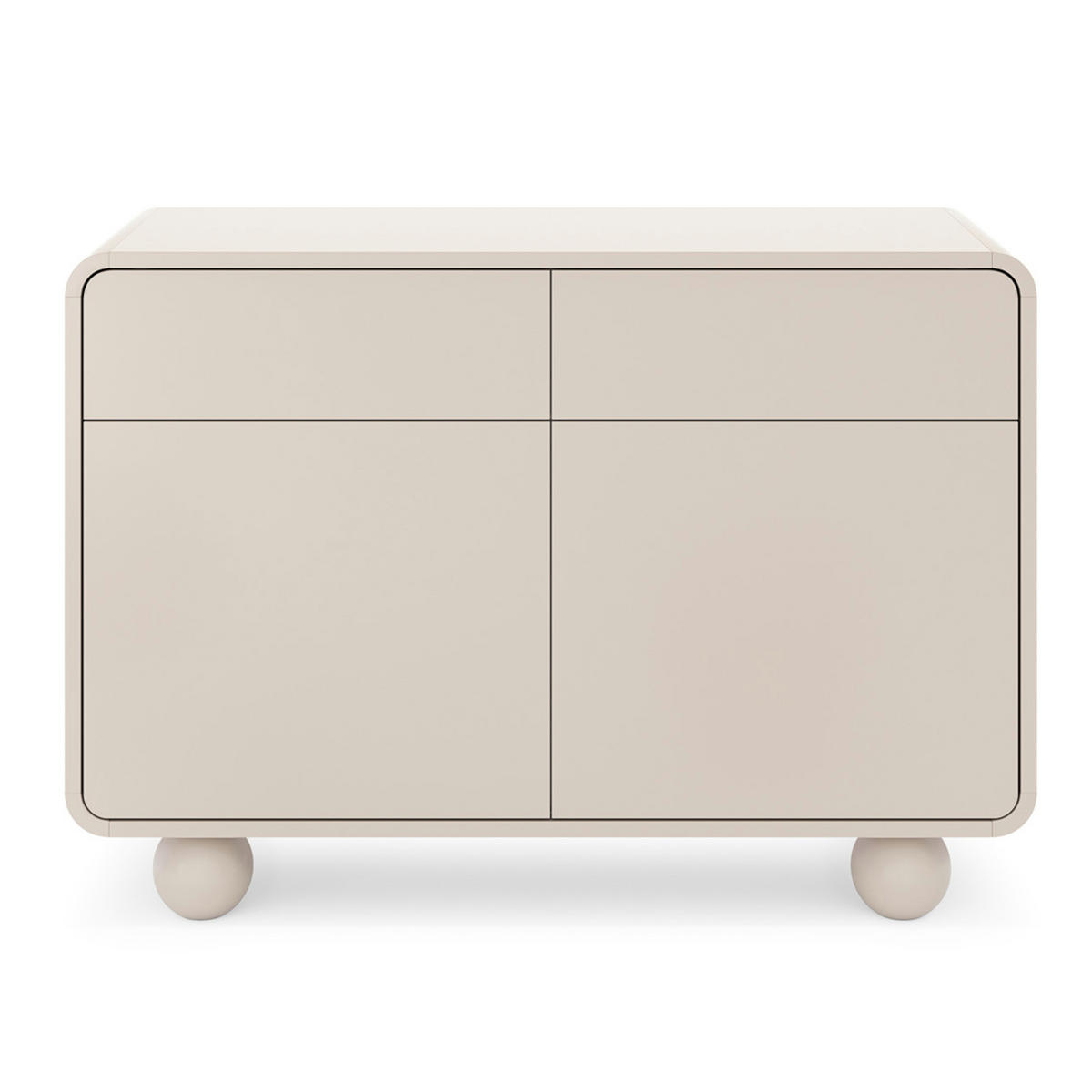 SIDEBOARD KAMLOOPS KOM1-2D2S Abgerundeter Korpus, Kaschmir - Kaschmir, Holz/Holzwerkstoff (108/75/39cm) - Komodee