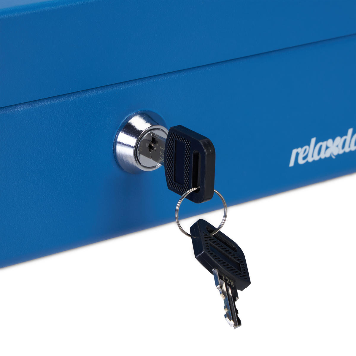 GELDKASSETTE Euro - Blau, Kunststoff/Metall (25/9/18cm) - Relaxdays