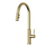 KÜCHENARMATUR Luna Gebürstetes Gold ausziehbar 2 Strahlarten 43 cm 1-tlg. - Goldfarben, Metall (25/43/25cm) - Granitan